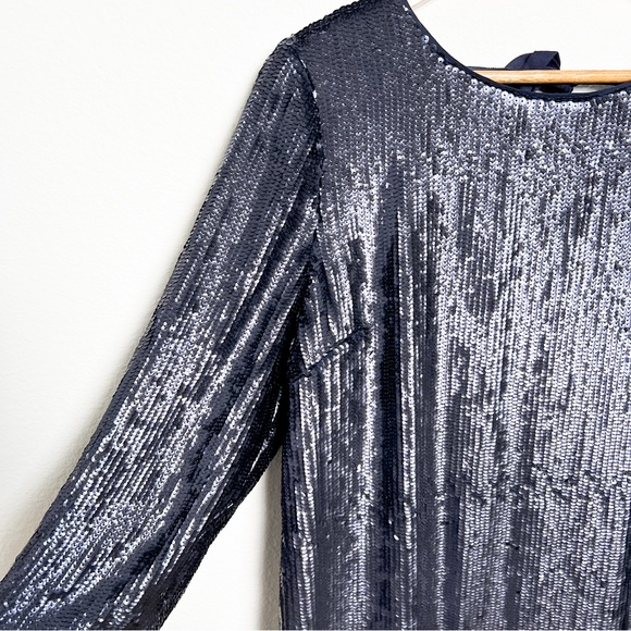 J.Crew Collection Navy Blue Sequin Bianca Party Mini Dress size 14 - Picture 4 of 10